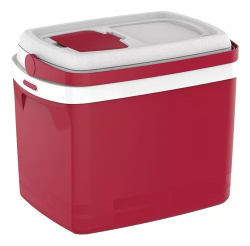 Caixa Termica Cooler 32l Grande Alça E Porta Copos Vermelha