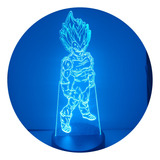 Lámpara Led Vegeta Saiyajin Dragon Ball Z Fan Art Decorativa