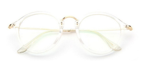 Marco Lentes Ópticos Thin Round Fleck Transparente Gold 48mm