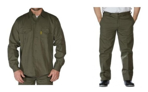Camisa Pantalon Kit De Trabajo Oferta Gabardina Seguridad