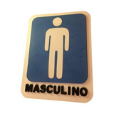 Placa Decorativa Banheiro Masculino Mdf 1 Peça