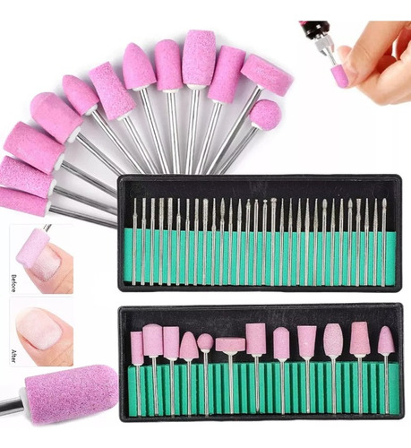 42 Pulidor Taladro Puntas Para Nail Drill Uñas Profesional