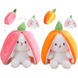 Conejo De Peluche De Zanahoria/ Fresa De Reversible 2pcs