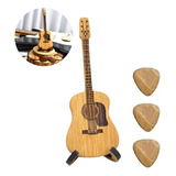 Guitarra Artesanal De Madeira,caixa De Madeira+palheta