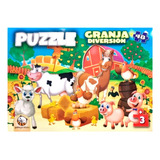Puzzle Animales De La Granja 48 Piezas  - Gato Garabato