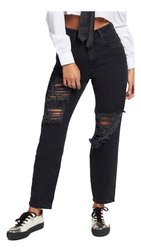 Jeans Mujer Mom 1653 Negro Paradise Jeans