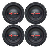 04 Subwofer Nitro 10 Pol 700w Rms Bobina Dupla 2+2 4+4 Ohms