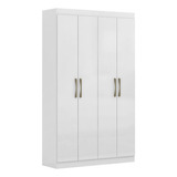 Guarda-roupa Solteiro 4 Portas 10 Prateleiras Branco 8585 -