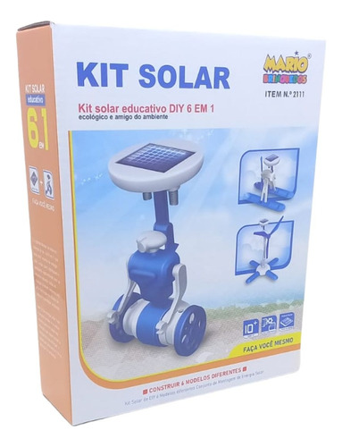 Brinquedo Educativo Kit Energia Solar Robô 6 Figuras Em 1