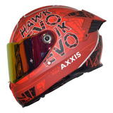 Casco Para Moto Certificado Talla Xl Hawk Rojo Mate Axxis