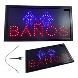 Anuncio Letrero Luminoso Colores Negocio Baños Leds Led