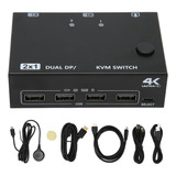 Monitores Duales Displayport Usb Kvm Dp Hd Multimedia 2 En 2