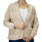 Cardigã Feminino  Zíper Casaco Tricot Mousse Presente Frio