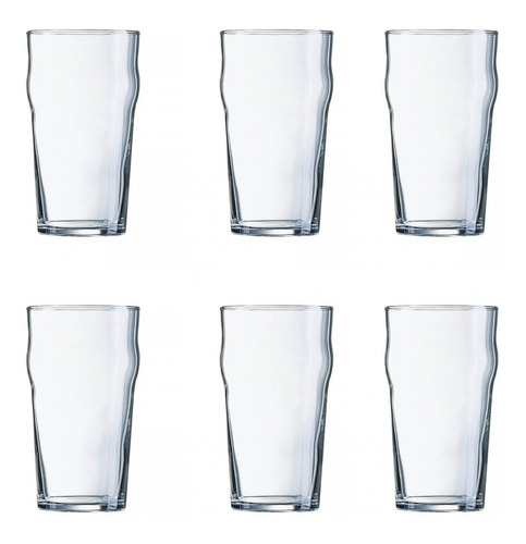 Vaso Cervecero Vidrio Templado Nonic Arcoroc X 280 Ml. X6