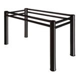 Base De Mesa Retangular Jantar 4 Lugares Preto Fosco 120cm