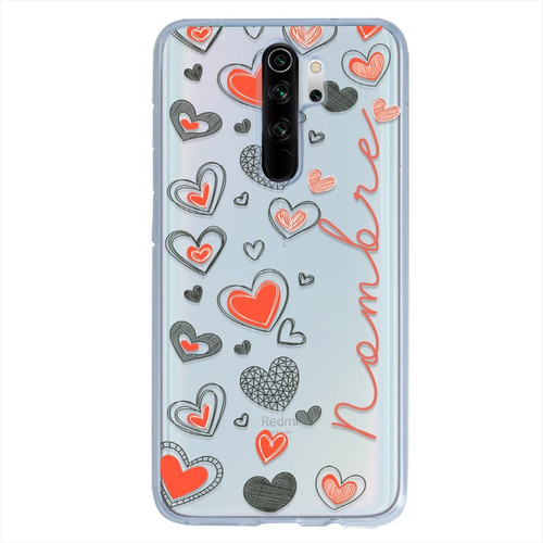 Funda Xiaomi Antigolpes Corazones Personalizada Con Nombres