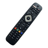 Controle Remoto Compatível Led Smart Netflix Youtube Philips