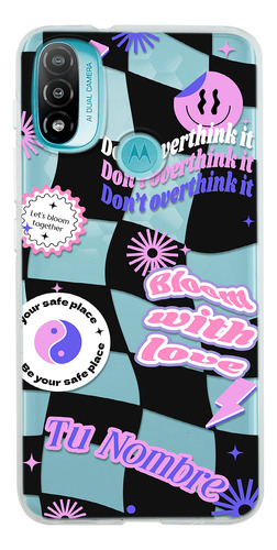 Funda Para Motorola Para Mujer Cuadros Sticker Con Tu Nombre