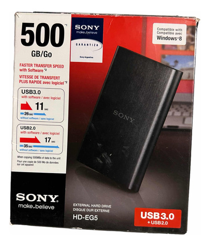 Sony Disco Rígido Externo Hd-eg5 De 500gb (impecable )