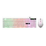 Combo Teclado Mouse Gamer Led Rainbow Usb Alámbrico    