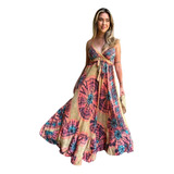 Vestido  Indiano Boyo Hippie Estonado Batik Etnico Cigana 