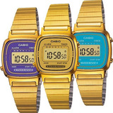 Reloj Casio Retro Vintage Dama La670 Acero Dorado Alarma 