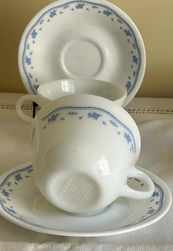 7 Dúos De Té Pyrex Usa Y Su Plato Corelle By Corning.