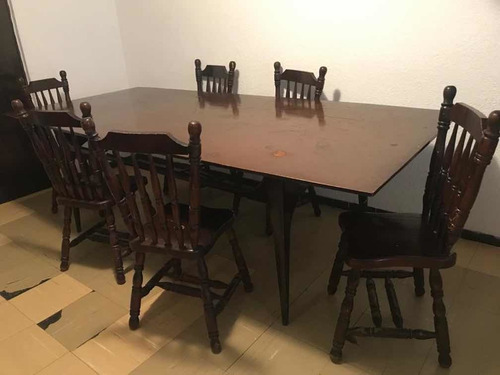 Comedor Madera Cubierta Caoba 8 Sillas