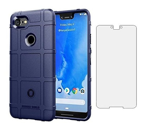 Funda Para Google Pixel 3 Xl Azul Con Protector De Pantalla