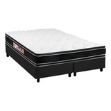 Cama Box Queen: Colchão D33 Castor Black White+base Crc Sue