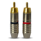 Kit C/ 50 Conectores / Plugs Rca 6mm (ponta Banhada A Ouro)