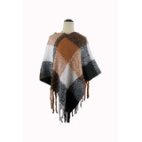 Ruana Poncho Con Flecos Capa Abrigo R1001-l