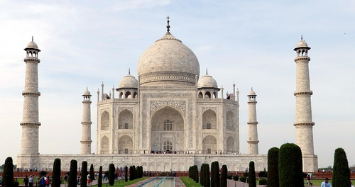 Cuadro Decorativo 70x53 Marco Elegante Incluido Foto Color Taj Mahal