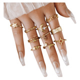 Anillos Para Mujer Dama Oro Joyeria Vintage Estrellas Luna