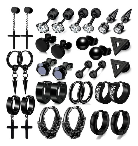 32pzs Aretes Hombre Con Piercing Pendientes Acero Inoxidable