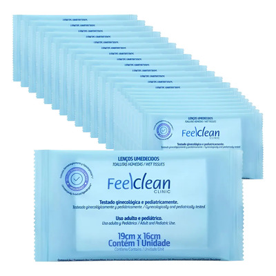 Lenços Umedecido Limpeza Íntima Clinic 50 Unid. - Feelclean