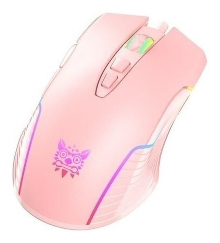 Mouse Gamer Onikuma Cw905 Rgb Usb Pc Rosa 6 Botones 6400 Dpi