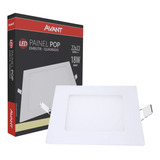 Plafon Luminária De Teto 18w Embutir Quadrado Led Avant Pop Branco Neutro 4000k 100v/240v