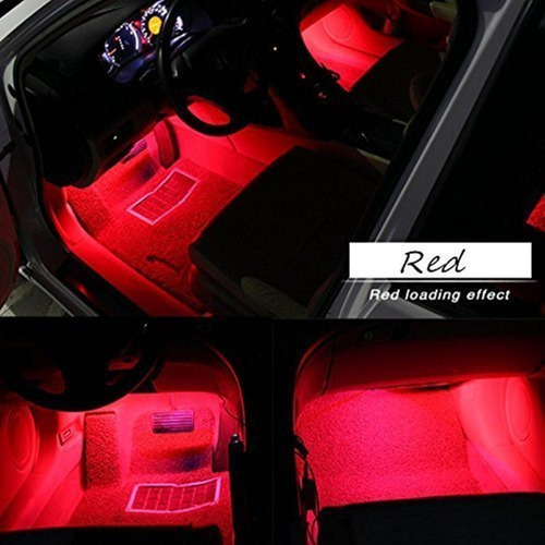 Luces Led Para Interior De Coche 120 Cm Ej's Super Car Rojo