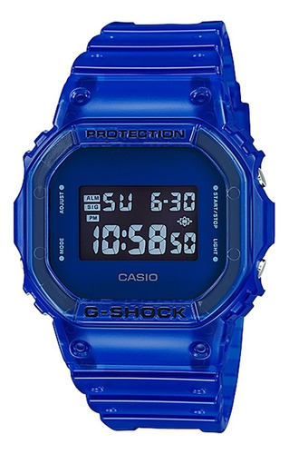 Reloj Casio Dw-5600sc Colores Surtidos Relojesymas Correa Azul Sb-2d Bisel Celeste/blanco Fondo Gris