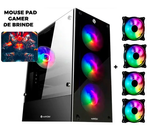 Gabinete Gamer 1749, Vidro 4 Fans Rgb + Brinde P/ X99 E X79