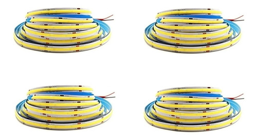 Tira De Luz Led Flexible Cob Blanca 5m 12v Interior Pack 4pz