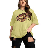 Camiseta Oversized Blusa Plus Size Animal Print Life Style