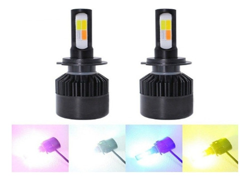 Kit De Faros Led De Cuatro Coloresh4,h7,h11,9004,9005,9006