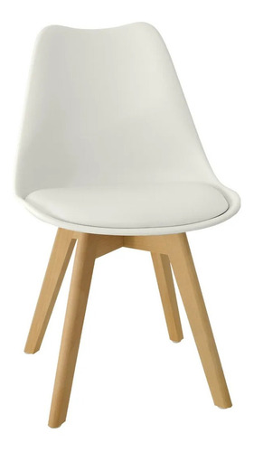 Silla De Comedor Para Tu Casa Eames Tulip, Estructura Color Blanco, 1 Unidad