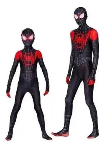 Traje Para Spiderman Miles Morales Cosplay Adultos Halloween