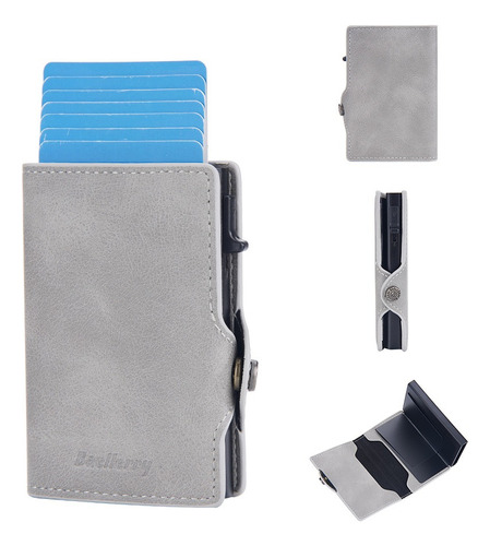 Billetera Tarjetero Cuero Hombre Minimalista Con 