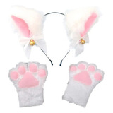 Set Guantes + Orejas De Gato Kawaii Cosplay 