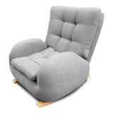  Sillón Poltrona  Mecedora Elegante   Gris