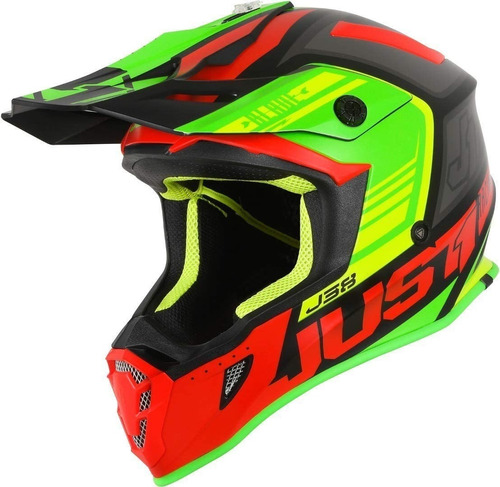 Casco Just1 J38 Blade Red/lime/black Mate En Teo Motos